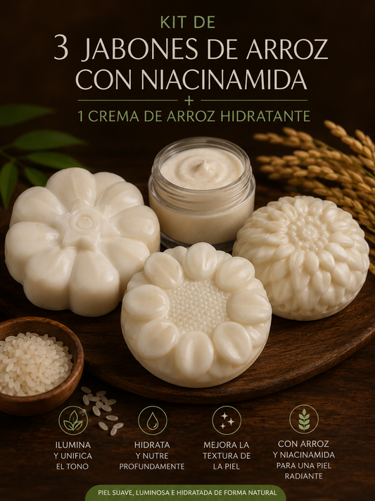 KIT DE JABON DE ARROZ ANTIMANCHAS